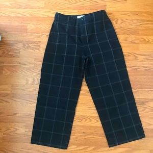 Madewell Slim Emmett Wide Leg Crop in Space-Dyed Windowpane, size 29
